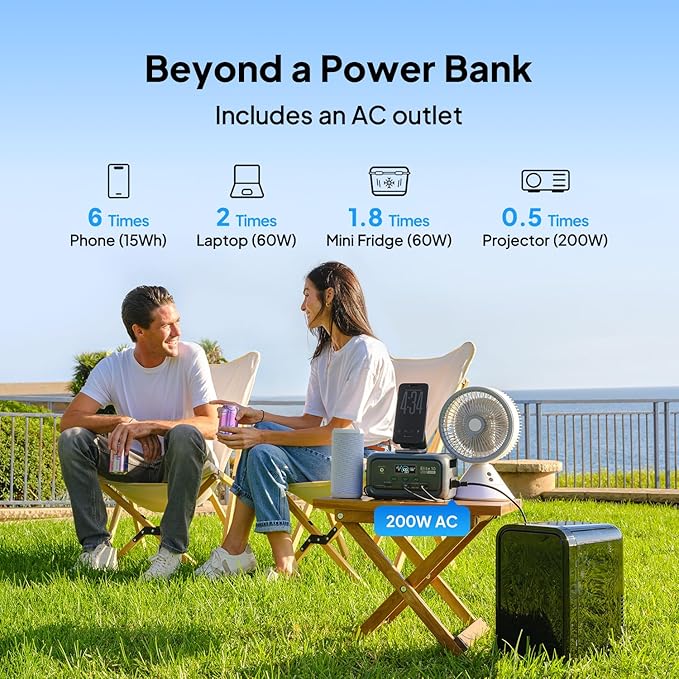 BLUETTI Elite 10 Mini Portable Power Station, 128Wh LiFePO4 Battery with 200W AC Outlet, Flight-Approved Power Bank for Travel, Fast Recharge Solar Generator for Camping & Outage Emergency Backup