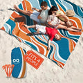 Everlasting Comfort Large Beach Blanket Waterproof & Sandproof - 80" x 80"/ 6.7ft x 6.7ft - Lightweight Picnic Mat, Camping Necessities for 4 People - Accessories for Outdoor Festivals - Orange