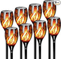 Otdair 96 LED Solar Lights Outdoor Upgraded 8 Pack, 43" Tall & Super Larger Size, Waterproof Solar Torch Light with Flickering Flame, 2200mAh Solar Tiki Torches Decoration Lights, for Path Yard Garden
