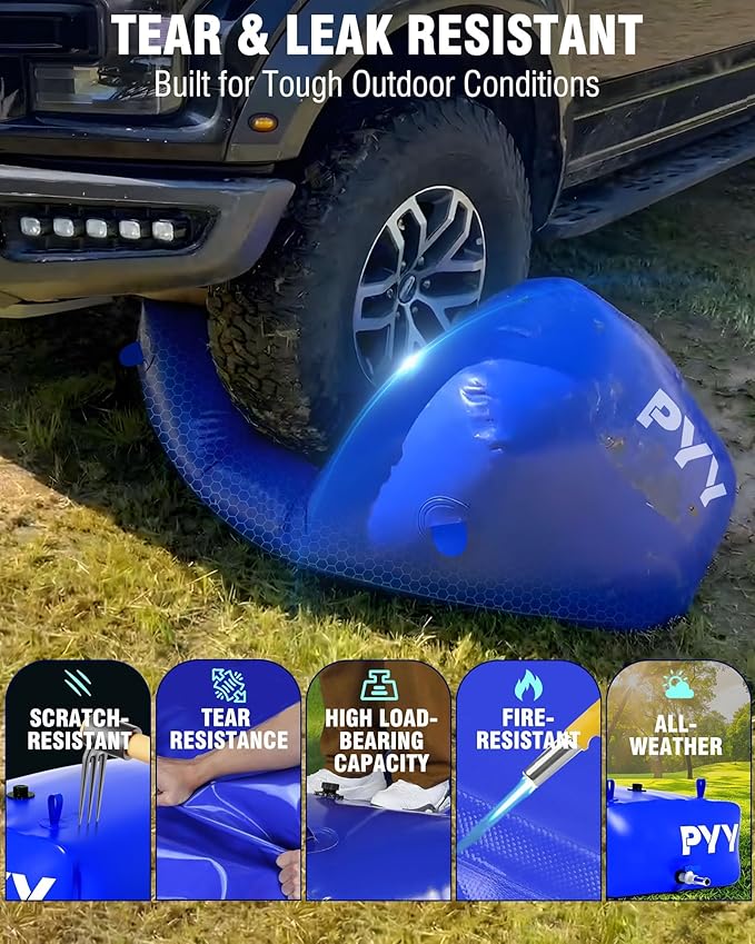 PYY Water Storage Bladder - 87 Gallon/330L Foldable Portable Water Bladder Tank with Spigot - Large Water Bob Bathtub Emergency Water Bladders for Outdoor RV Car Camping,Overflow Kit Blue