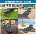 Big RED Camping Sleeping Cot,5-Position Folding Cot,Lounge Chair with Mattress,Folding Sleeping Cot,Camping Cots for Adults, Heavy Duty Lounges Chairs for Outside, Beach, Lawn