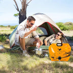 Collapsible 8L Water Storage Bag, BPA-Free Portable Folding Water Jug with Adjustable Faucet, Leakproof Emergency Water Bag for Camping, Hiking, Riding, Outdoor Sport (2, Blue & Orange)