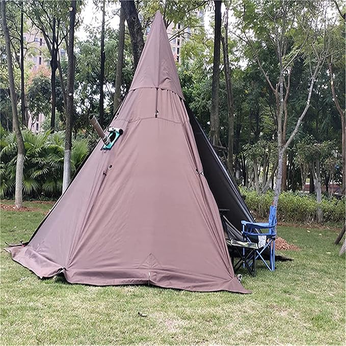 Hot Tents Outdoor Tents Teepee with Stove Hole Waterproof Family Pyramid Tent Camping Backpacking Hiking Mountaineering Heated Shelter