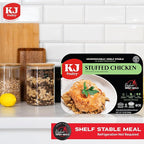 KJ Poultry Kosher Ready Meals - Stuffed Chicken Breast Rice, MRE Meat Meals Ready to Eat, Gluten Free, Halal, (6 Pack) Prepared Entree Fully Cooked, Shelf Stable Microwave Dinner, Travel Military