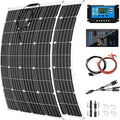 800 Watt Flexible Solar Panel for RV, 2 × 400 Watt 12 Volt Solar Power Panel Kit with 40A Solar Charge Controller & Inverter Monocrystalline Solar Panels for Camping Off Grid Battery Charging Boat