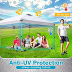 10x20 Canopy Replacement Top Cover with Air Vents for ez up Pop up Canopy Gazebo Tent, with Adjustable Strap, Waterproof & Anti-UV for Outdoor Shade (Top Only,Frame Not Included) (Off White)