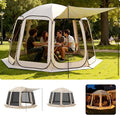 VEVOR Pop up Screen House Tent, 12 x 11 ft, 10-12 Person Screen Gazebo with Extended Awning, Portable Screened in Canopy with Carry Bag, Netting Sides, for Patio, Backyard, and Outdoor Activities
