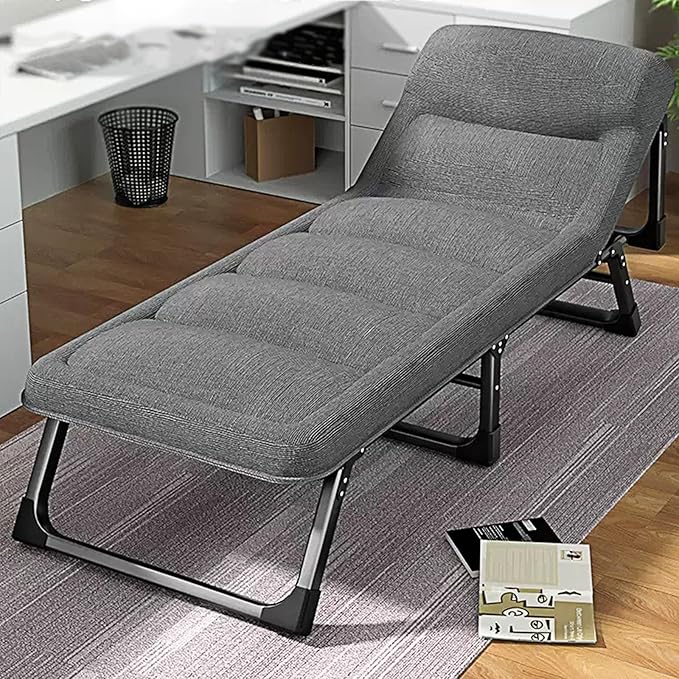 Roll Away Beds with Mattresses for Adults, Portable Folding Bed, Cot, Camping Cot, Portable Sleeping Bed for Office Use, Support 300lbs (Size : A)