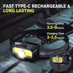 2 Pack Headlamp Rechargeable, 1300 Lumen Lightweight Bright with White Green Red Headlamp Flashlight, Waterproof Head Lamp,14 Modes for Outdoor Camping Running Cycling