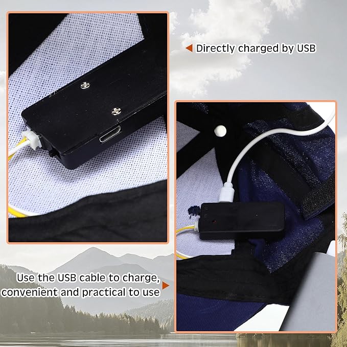 Syhood 2 Pieces LED Baseball Caps Flashlight Hats Hands Free Baseball Caps with Light Built in 5 Battery Powered Headlamp LED Hats Light for Men Fishing Jogging Camping Hand Work