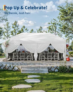 10x20 FT Pop Up Canopy Tent with 6 Sidewalls Easy up Canopy Tent Instant Shelter for Outdoor Event Party(White) ﻿