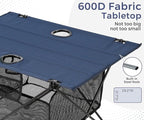 Lightweight Camping Table - Portable Folding Beach Side Table w/2 Cup Holders & Large Storage Basket, Compact Fold for Tailgate Travel Outdoor Fishing Picnic | 29.2" W x 21.7" D (Blue)