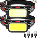 LED Headlamp High Lumens with Motion Sensor Super Bright, 3 Lighting Modes, Digital Display, Rechargeable, Waterproof Head Lamp, 90° Adjustable for Camping, Hiking, Fishing, Running Outdoor (1) (2)