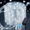 ANJAYLIA 66FT 200 LED Solar Rope Lights Outdoor Waterproof, Solar Powered Rope String Lights with 8 Modes & Timer Remote, for Outdoor, Patio, Garden, Camping, Holiday & Christmas Décor Cool White