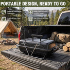 BESTFIRE Portable Propane Gas Grill with New 2-in-1 Valve - Compatible with Large Tank & Small Cylinder, Gas Grill with Foldable Legs & Adjustable Regulator,Heavy Duty, Perfect for Outdoor Camping