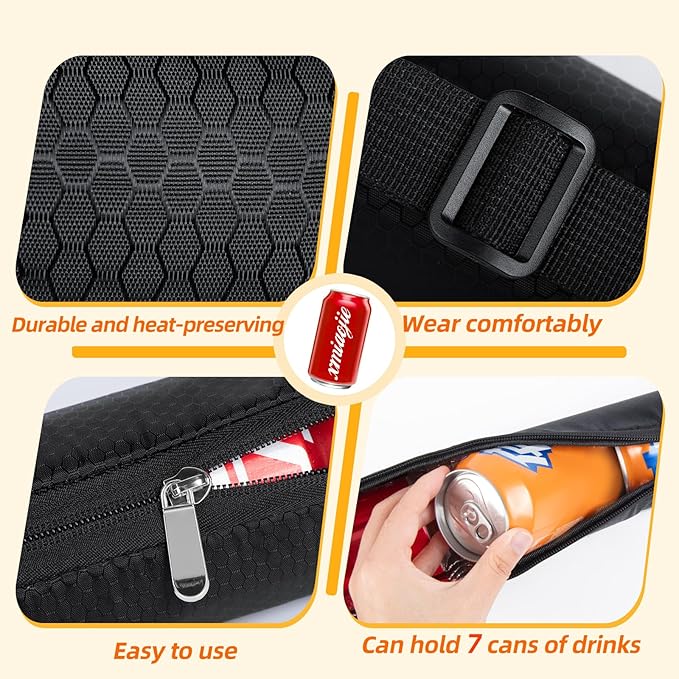 Golf Cooler Bag Golf Cooler Sleeve - Holds 6 Beer Cans or 2 Wine Bottles Cold Golf Accessories Gifts for Men Dad Husband, Insulated Beer Cooler for Golfing, Beach Days, Picnic