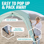Pop ’N Go® Beach Canopy – Windproof, Beach Tent with Quick Setup, UV Shade, Lightweight & Portable Design – Perfect for Beach Days, Outdoor Play, Camping & Family Adventures (Blue)