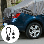 10pcs Black Bungee Shock Cord Clip with Knobs, Pull Tie Down Tarp Canvas Knobs, Heavy Duty Elastic Cord Fastener Clips for Camping Tents Cargo Pool Tarps Canopy Boat Marine Truck RV Trailer Accessory