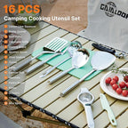 Portable Camping Cooking Utensils Set, Camp Kitchen & Campfire Cooking Equipment, RV Essentials, Camper Must-Haves Accessories, Outdoors Cookware, Christmas Stocking Stuffers Gifts