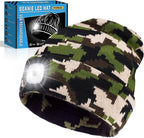 Valentines Day Gifts for Him, Beanie Hats with Light, USB Rechargeable LED Hand Free Headlamp, Birthday Gifts for Men, Women, and Teens, Ideal for Camping, Hiking, Camouflage