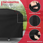 Unicook 75 Inch Griddle Cover for Blackstone 36 Inch Cooking Station with Hood, Large Flat Top Grill Cover with Sealed Seam, Heavy Duty Waterproof, Includes Support Pole