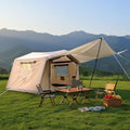 KEIKI Oxford Hot Tent for Camping, 2/3/4/6/8 Person Large Inflatable Tents w/Detachable Canopy, 4 Season Waterproof Tent for Hike Backpacking, Stove Jack AC Port, Mesh Doors Windows, Pump, Easy Setup