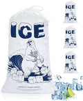 10Lb Ice Bags with Drawstring – 100 Pack Heavy-Duty Plastic Ice Storage Bags, Leak-Resistant & Freezer Safe, Reusable for Coolers, Events, Parties, Camping, Catering