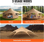 VEVOR Canvas Tent Bell, Yurt 4 Seasons for Camping with Stove Jack, Breathable Holds up to 4 People, Family Camping Outdoor Hunting Party