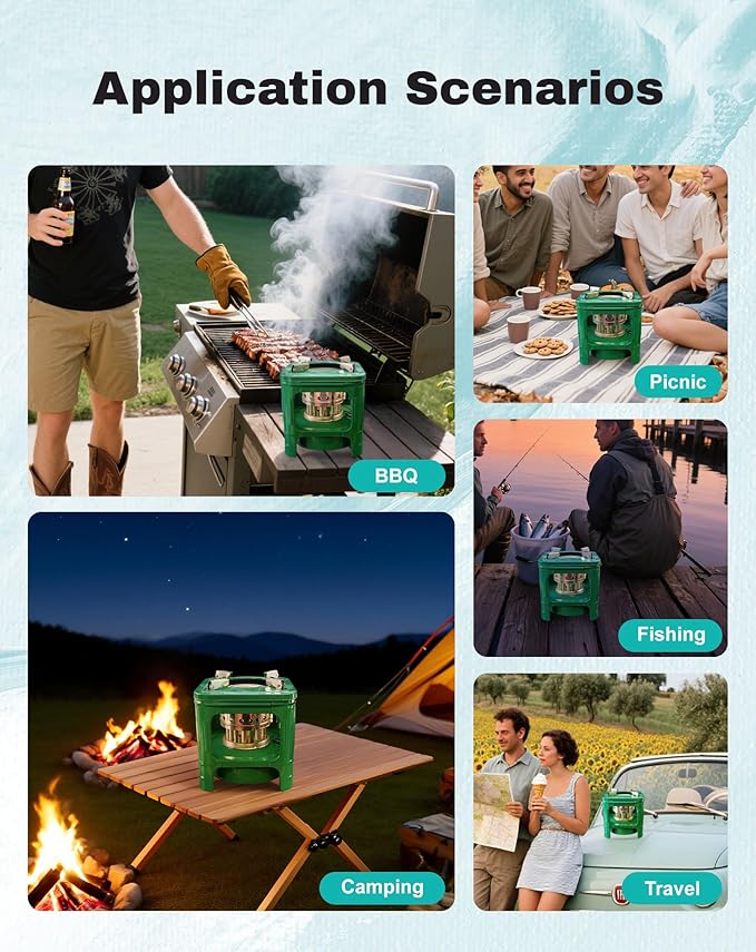 Camping Picnic Burner Furnace, Efficient Portable Camping Stove, Backpacking Oil Stoves Cooker Cookware, Handy Outdoor Portable Kerosene Stove (Square)