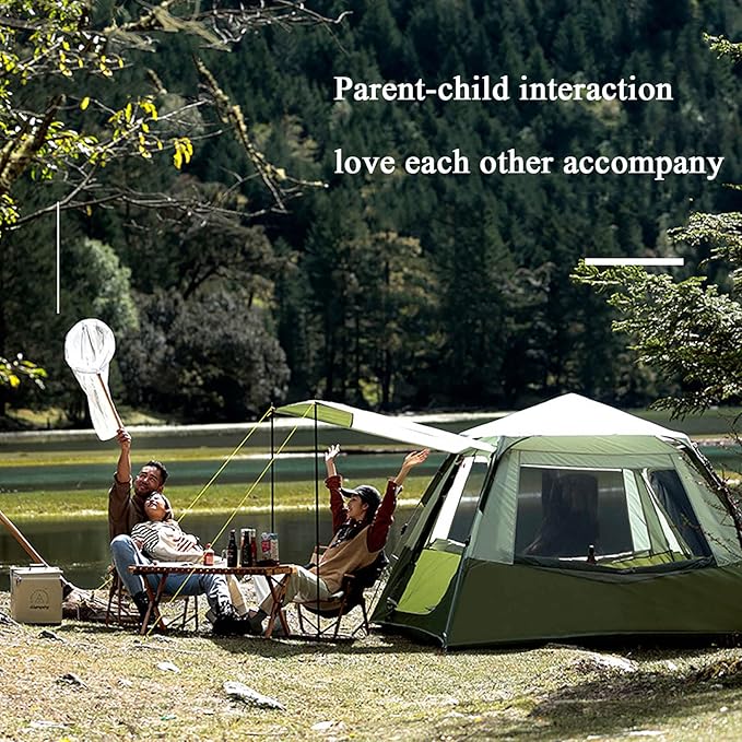 Outdoor Camping Tent,3-4 Person Instant Family Camping Tent - Pop-Up Quick Setup Outdoor Tents Automatic Tents for Parties,Picnic,Outdoors Travel,Camping