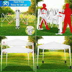COBIZI Canopy 10x10 Pop Up Canopy Tent Party Tents for Parties Weddings Backyard Waterproof Canopy Outdoor Commercial Canopy Event Tent with Stakes, Ropes, Sandbags, White