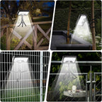 Solar Motion Lights Outdoor with Flexible Octopus Tripod, USB & Solar Powered Motion Sensor Lights with 92 LEDs(600LM,6000K), IP65 Waterproof Motion Activated Light for Fence, Camping, Gutter(2 Pack)