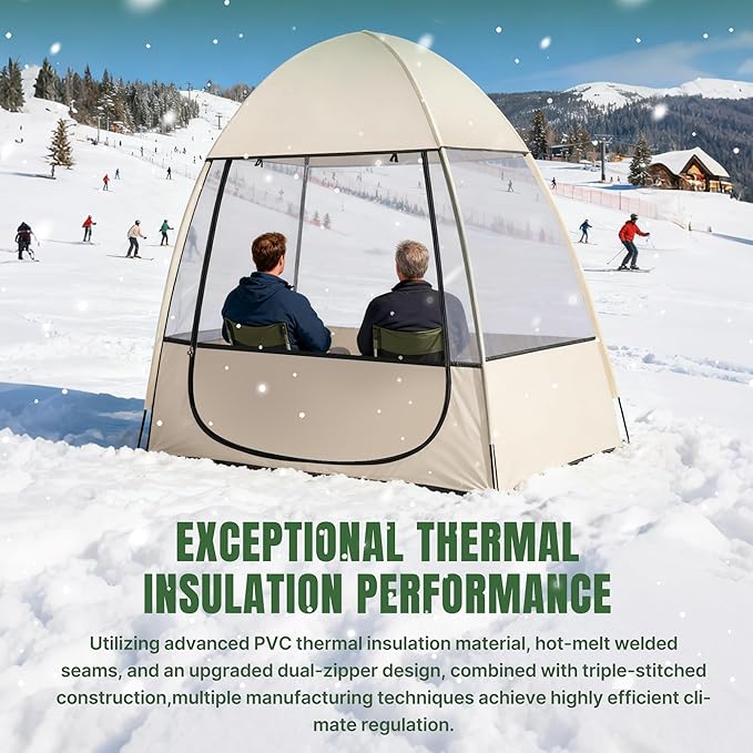 Sports Tent with 4-Side Clear PVC, 1-3 Persons All Weather Bubble, Instant Sun Rain, No Condensation, Spacious Interior, Ultra Visibility, for Sports Events Camping Fishing Cheering