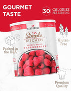 READYWISE - Simple Kitchen Freeze Dried Raspberries, 22 Servings, Vegan, Gluten Free, Healthy Snack, Survival Food, Dried Fruit, Raspberries (Pack of 2)