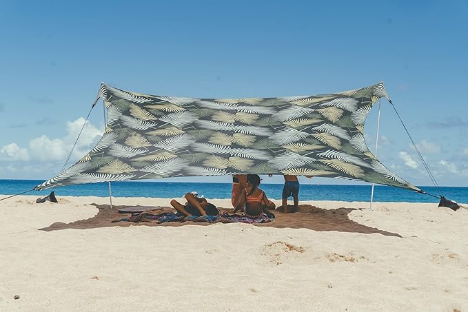 Neso Grande Portable Beach Tent Sun Shelter - Lightweight Beach Shade Canopy - Easy Setup for Family Outings - Patented Reinforced Corners - UPF 50+ Sun Protection - 7ft Tall, 9 x 9ft