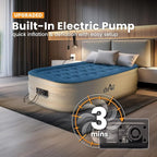 Twin Air Mattress with Built-in Pump, 18" Raised Blow Up Mattress, 500 lbs Max Honeycomb Air Bed, 48Hr Leak-Proof Test, 3min Inflatable Mattress for Home, Guests, Camping, Colchones inflables