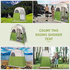 Instant Camping Shower Tent, Privacy Shelter, Portable Outdoor Sun Shelter for Camping Beach Hiking Fishing, 1 Room/2 Rooms