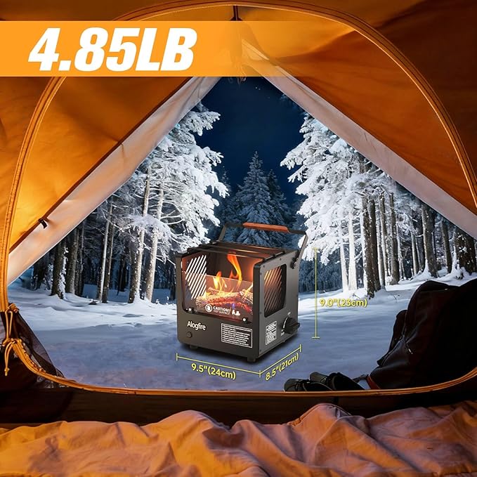 3-in-1 Portable Gas Fire Pit, 5200 BTU Butane Gas Heater and Stove, Real Flame Tabletop Fire Bowl with Safety Protection for Outdoor, Camping, Fishing