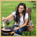 ARROWHEAD OUTDOOR 2-Pack Portable Deluxe Folding Camp Quad Chair w/Headrest, Glass & Cup Holders, Armest 6-can Cooler, Heavy Duty Carry Bag, 550 lbs Weight Capacity