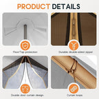 SPECRAFT Canvas Bell Yurt Tents & Inflatable Tent for Camping, Waterproof Glamping Tent with Stove Jack, Breathable Mesh, Snowproofing Spacious 4-Season Family Shelter for Outdoor, Camping, Parties