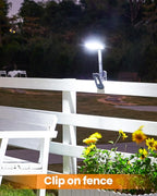 Clip On Solar Lights Outdoor, Motion Sensor Outdoor Lights, 92 LEDs 600LM Solar Fence Lights Outdoor Waterproof,Security Lights for Fence, Deck, Gutter (4, Clamp/Black/6000K)