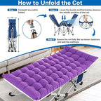Camping Cot with Mattress Comfortable Cots for Sleeping Folding Cot Double Layer Oxford Camping Bed with Carry Bag Heavy Duty for Home Travel Outdoor Indoor