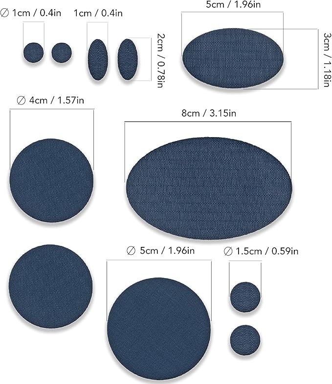 aZengear Repair Patches (30+ Colors) for Down Jackets, Puffers, Tents, Shoes, Sleeping Bags - Stick On, Waterproof, Tear-Cold-Heat-Resistant Nylon Polyester Fabric (11 Pcs, Dark Navy)