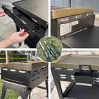 Wind Guards for Blackstone 22 Inch Griddle, Grill Accessories for Griddle Grill and Camping, MeWeBlue 5018 Magnetic Stainless Steel Wind Screens Protect Flame Hold Heat, Compatible with Hood, Black
