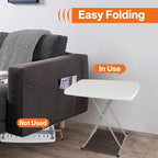 Small Camping Personal Folding Table, Heavy Duty Utility Table with Adjustable Height, 19.68” L x 30.3” W x 29" H, HDPE Construction