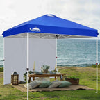EAGLE PEAK Commercial Canopy 8x8 Pop Up Canopy Tent with 1 Sidewall, Easy Setup Heavy Duty Instant Event Shelter for Vendors & Markets, Outdoor Sun Shade, Blue