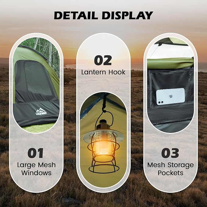 SUV Tent, Rectangle Car Tent for Family, Waterproof & Windproof for Car Camping, Large Camping Tents with Storage Bag, SUV, Van, Jeep
