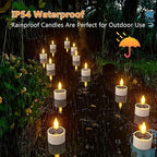 PChero 6 Pack Solar Tea Lights Outdoor Waterproof, Small Solar Lights with Dusk to Dawn Sensor, LED Tealight Candles for Lantern Garden Camping Outside Patio Home Decor,1.5" x 2.1"