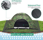 Sutekus Camping Tent Lightweight Backpacking Tent Camouflage Outdoor Equipment for Camping Hiking Biking Trip Upgraded Large Space
