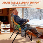 TIMBER RIDGE Oversized Heated Camping Chair with Lumbar Support, Portable Folding High Back Chair Heavy Duty for Adults Supports 450 LBS for Outdoor Camping, Lawn, 2 Pack